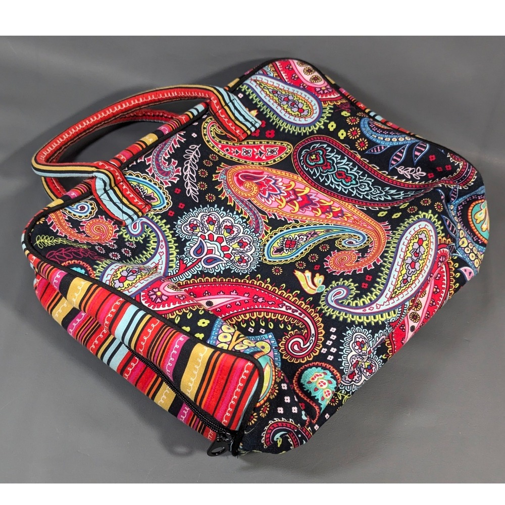 Vibrant Paisley Cosmetic Travel Bag Multi-Color Organizer - Picture 4 of 9